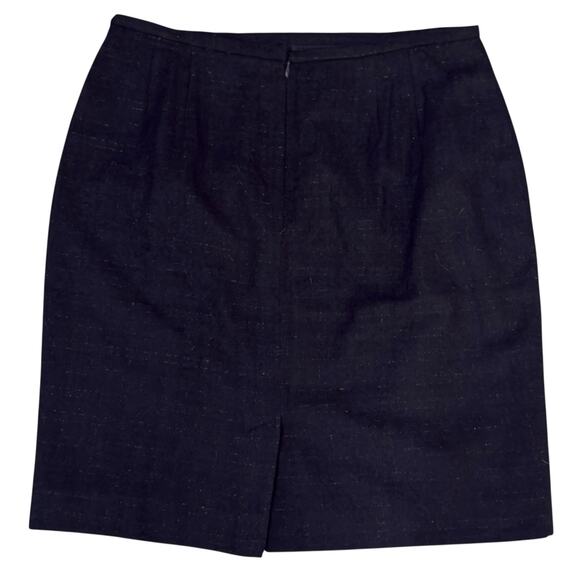 Pendleton wool blend skirt, black w metallic threads classic, work, office #4274 - Picture 2 of 8